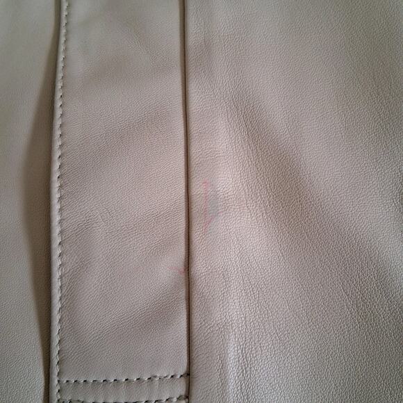 Balmain Ivory Lambskin Leather Coat Jacket Couture Eu Size 15 or US 12  *READ - Picture 3 of 13